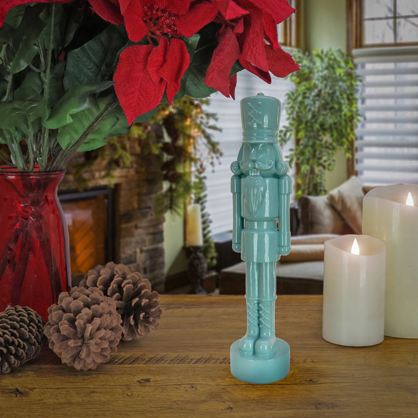 12" HGTV Home Collection Nutcracker Christmas Decor, Icy Blue - National Tree Company