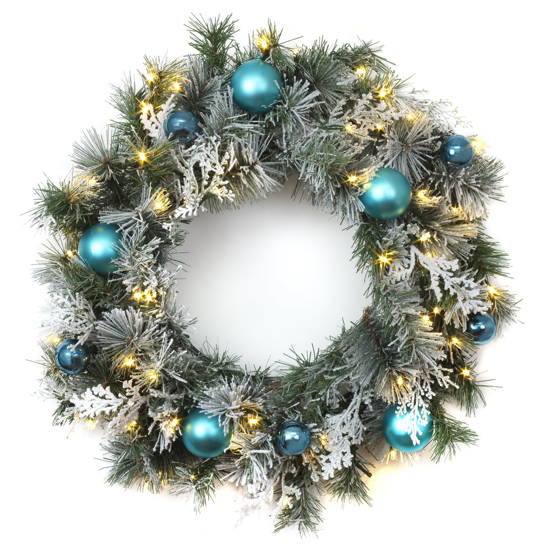 24" Tinkham Pine Wreath with LED Lights