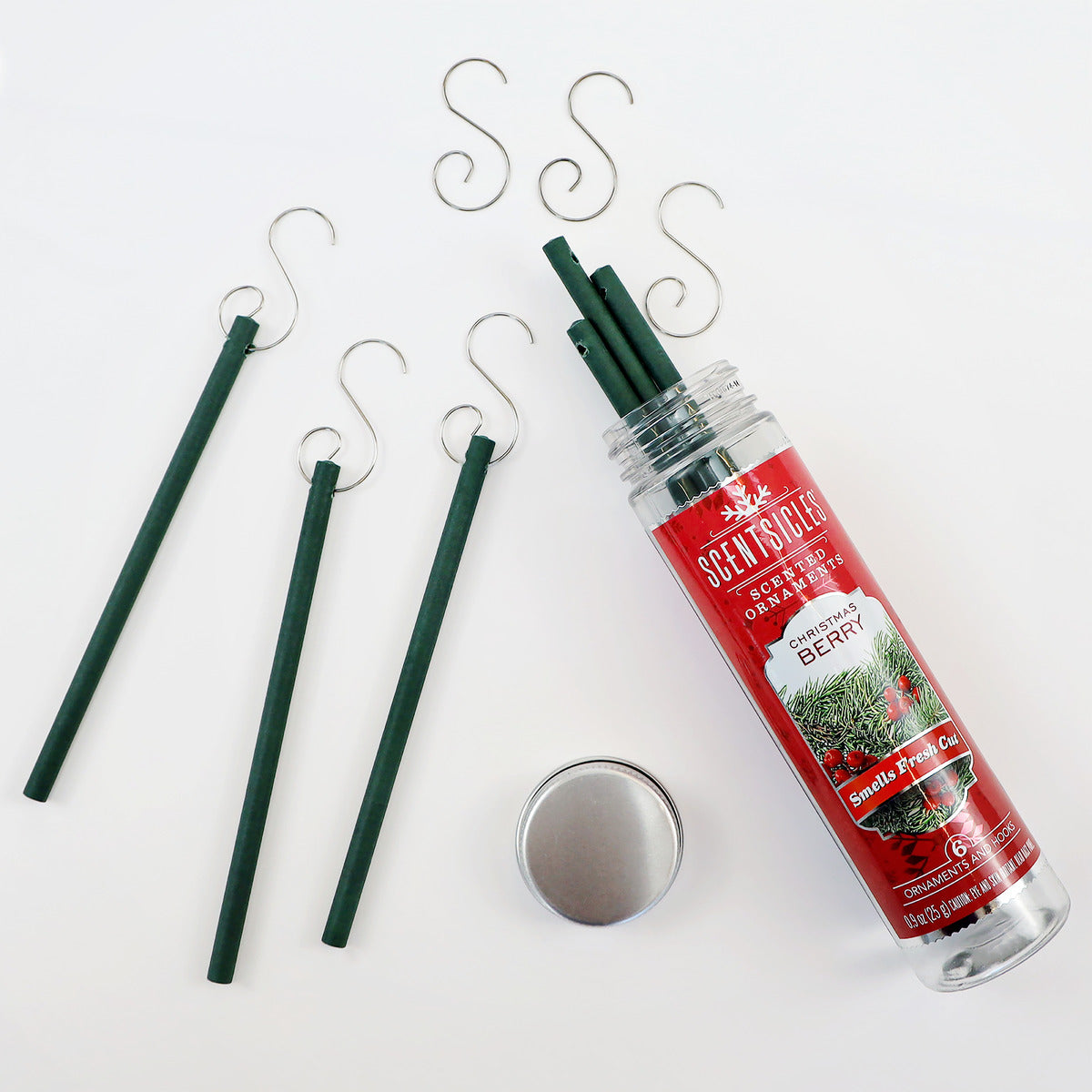 Scented Ornaments, 2-Pack- 6ct Bottle, Christmas Berry, Fragrance-Infused Paper Sticks