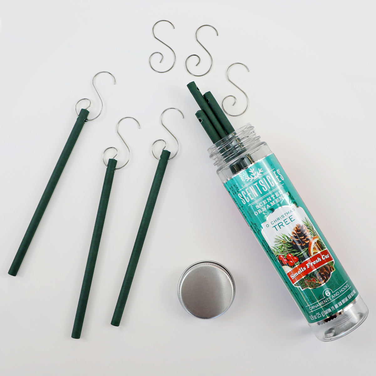 Scented Ornaments, 2- Pack- 6ct Bottle, O Christmas Tree, Fragrance-Infused Paper Sticks - National Tree Company