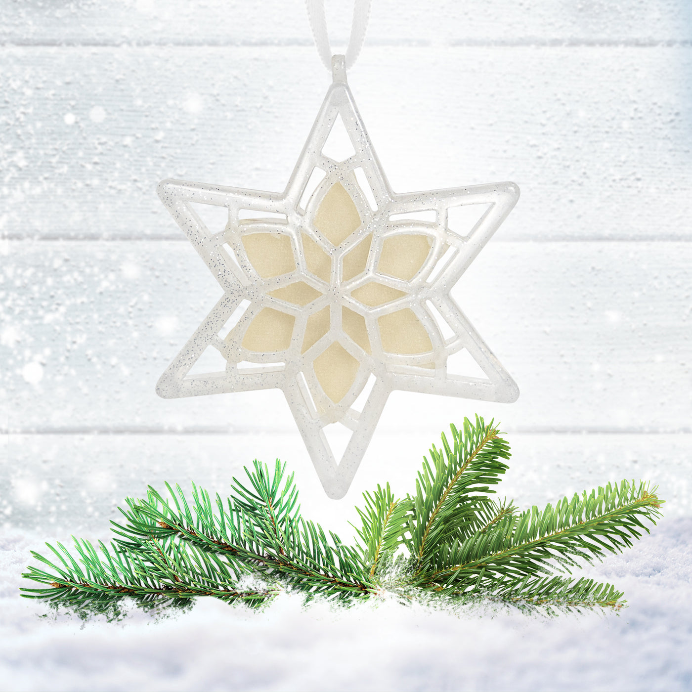 Scentsicles, Scented Star Ornament, White Winter Fir, 2-Pack - National Tree Company