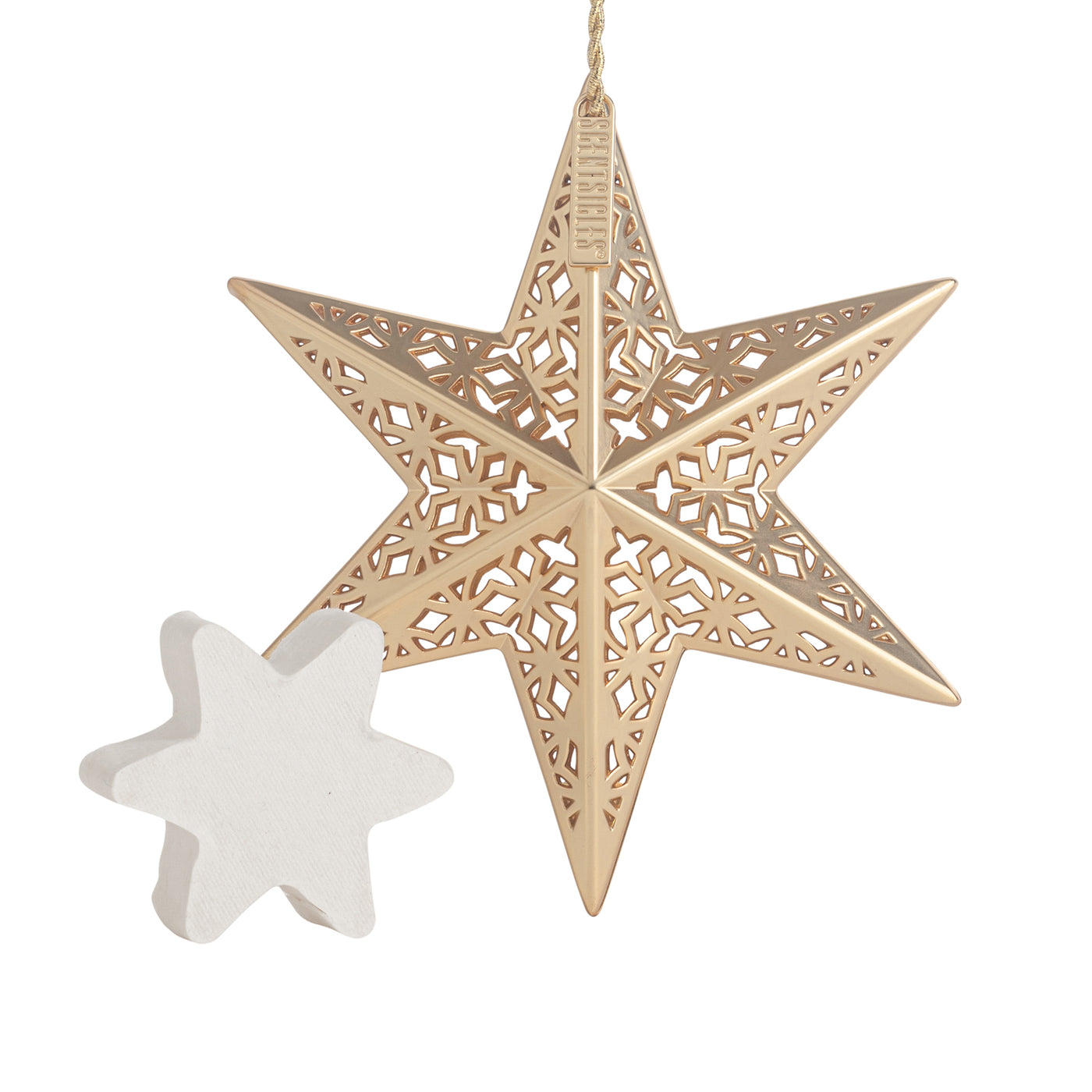 Scentsicles Decorative Ornament, Metal Gold Star, White Winter Fir with Refill - National Tree Company