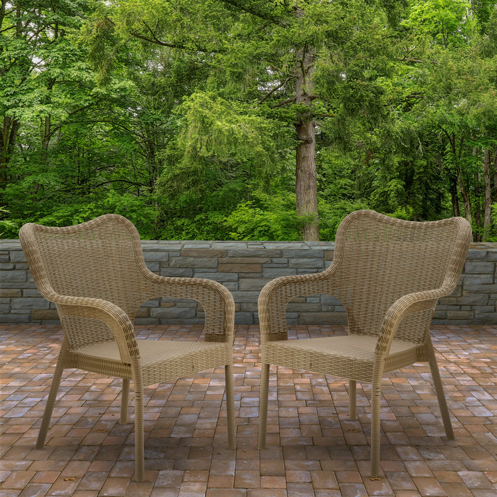 Dorset Collection Wicker Texture All-Weather Stacking Chairs