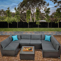 Pocola Collection 7-Piece All-Weather Sectional Set - National Tree Company