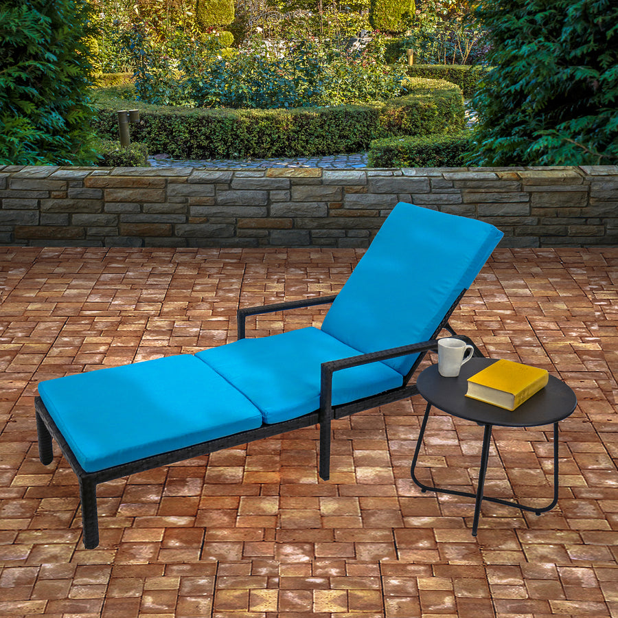 79 in. All Weather PE Wicker Chaise Lounge