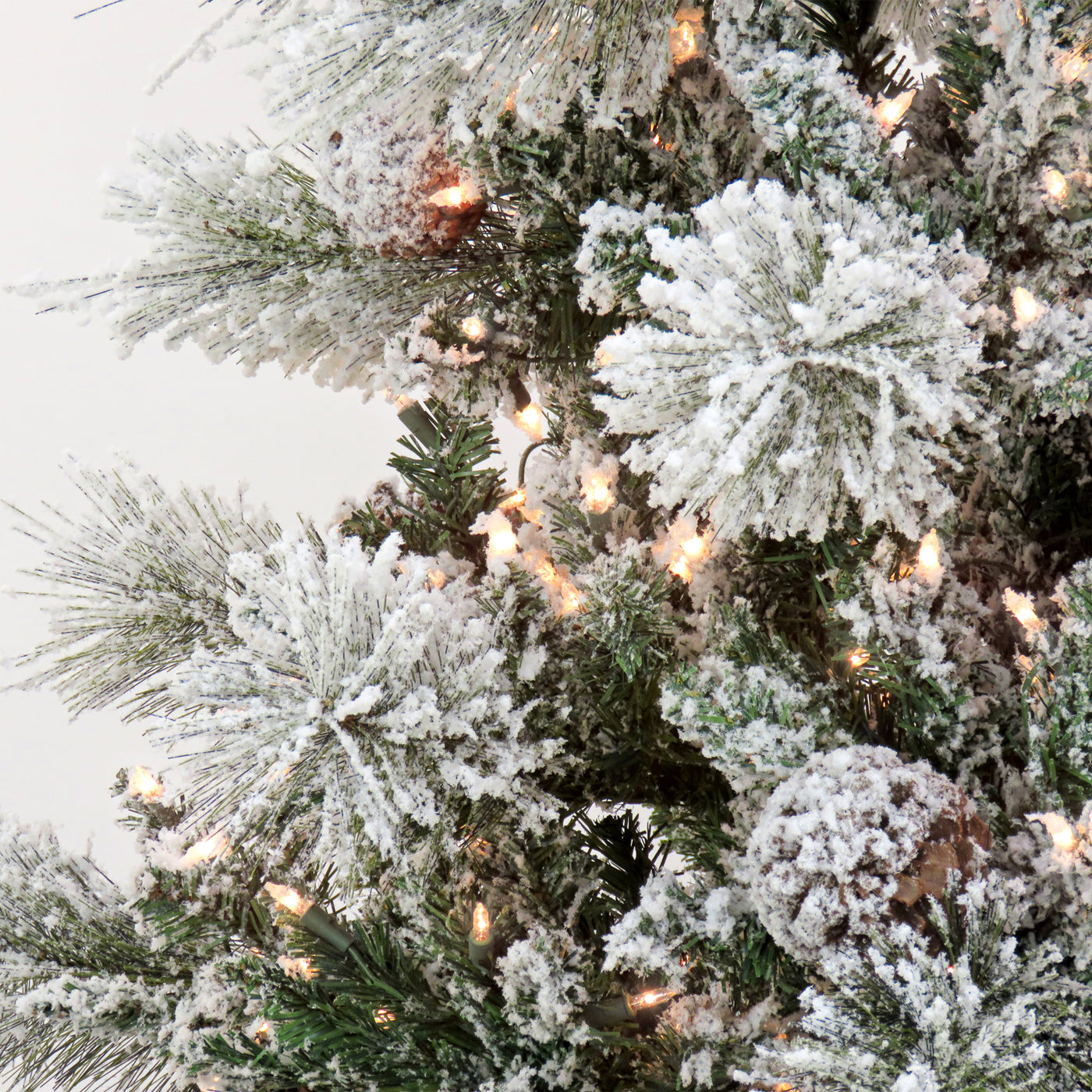 6.5 ft. Pre-Lit Snowy Yorkshire Tree with Clear Incandescent Lights - National Tree Company