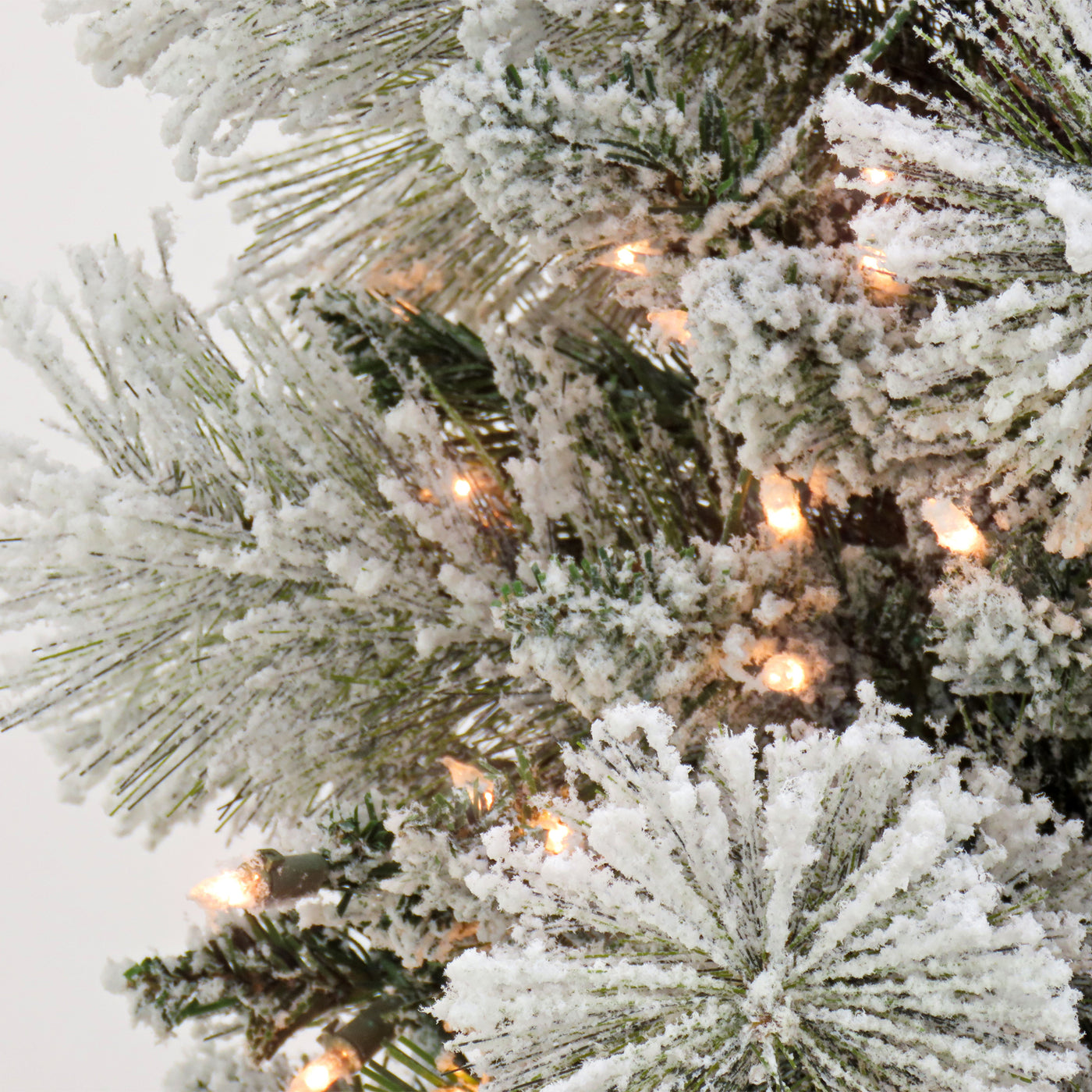 6.5 ft. Pre-Lit Snowy Yorkshire Tree with Clear Incandescent Lights - National Tree Company