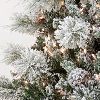 7.5 ft. Pre-Lit Snowy Yorkshire Tree with Clear Lights, Plug-In - National Tree Company