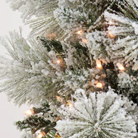 7.5 ft. Pre-Lit Snowy Yorkshire Tree with Clear Lights, Plug-In - National Tree Company