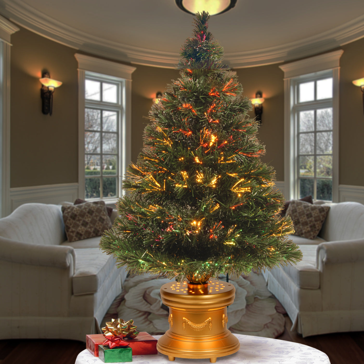 36 in. Pre-Lit Fiber Optic Evergreen Firework Tree - National Tree Company