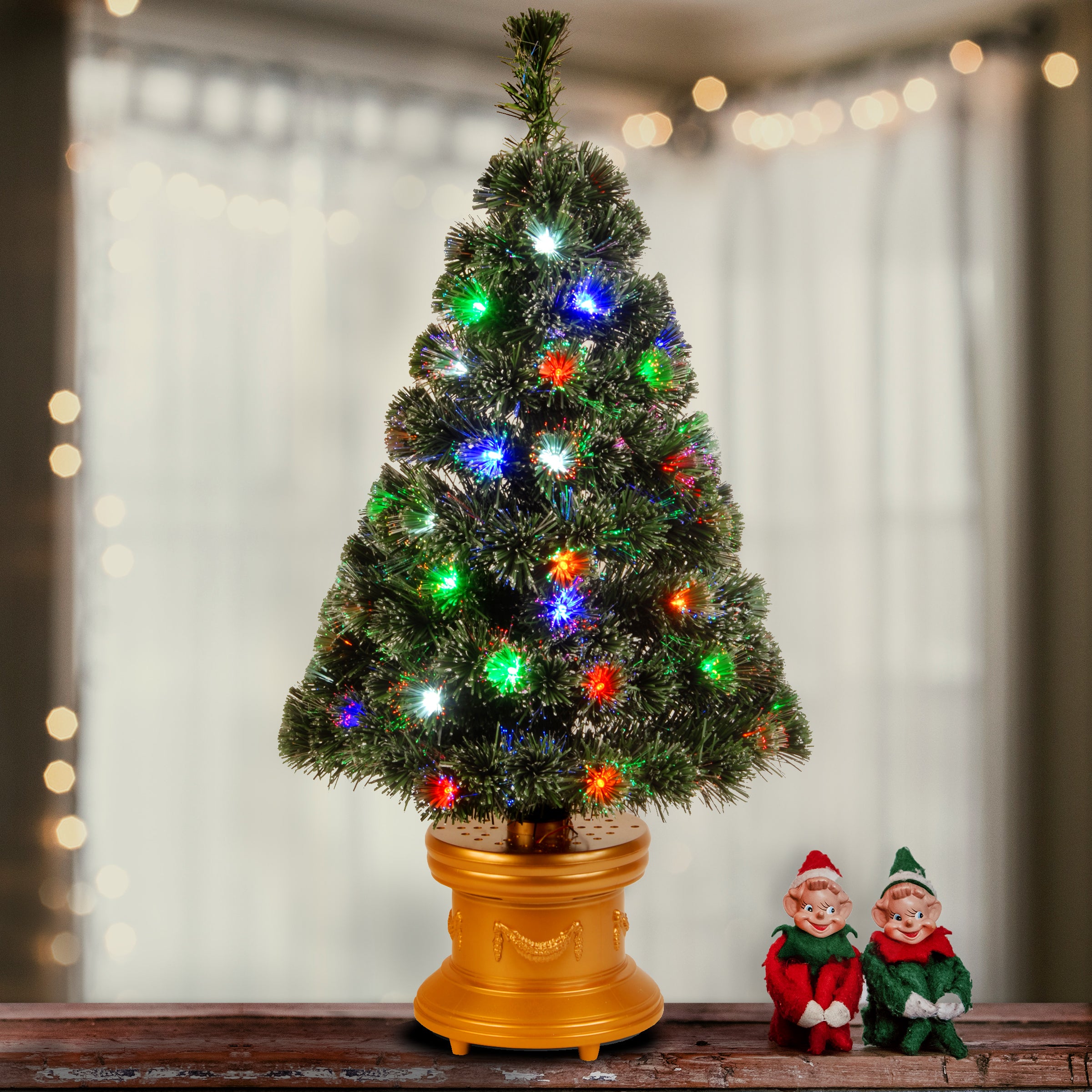 36 in. Pre-Lit Fiber Optic Evergreen Firework Tree · National Tree