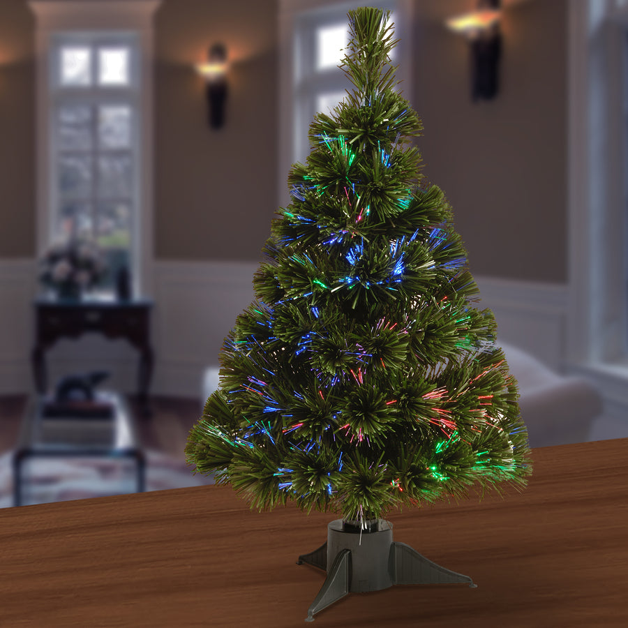 24 in. Pre-Lit Fiber Optic Ice Tree