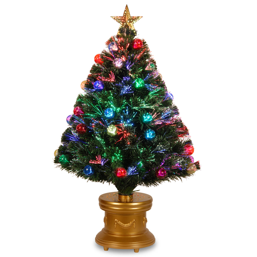 36 in. Pre-Lit Fiber Optic Fireworks Tree with Ball Ornaments - National Tree Company