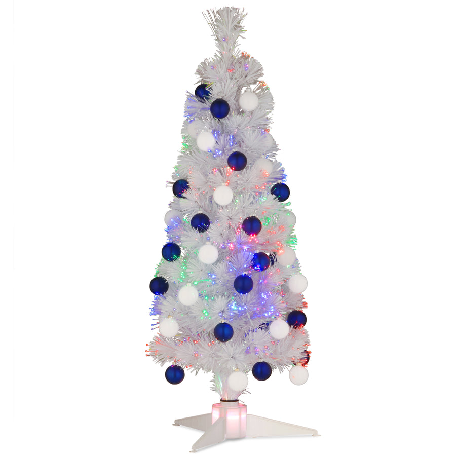 36 in. Fiber Optic Fireworks White Ornament Tree - National Tree Company