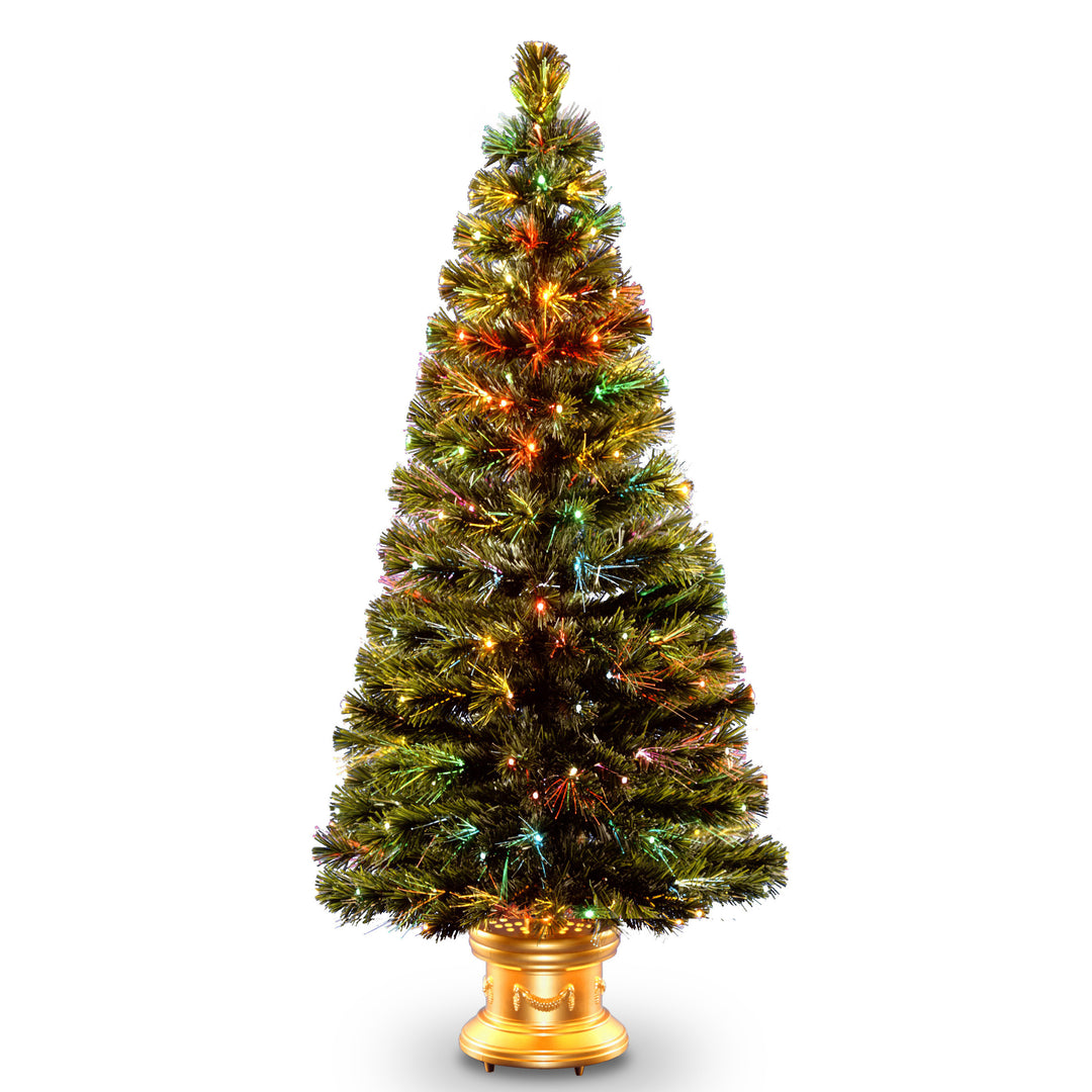National Tree Company Artificial Christmas Tree, Green, Radiance, Fiber Optic, Includes Base, 5 Feet