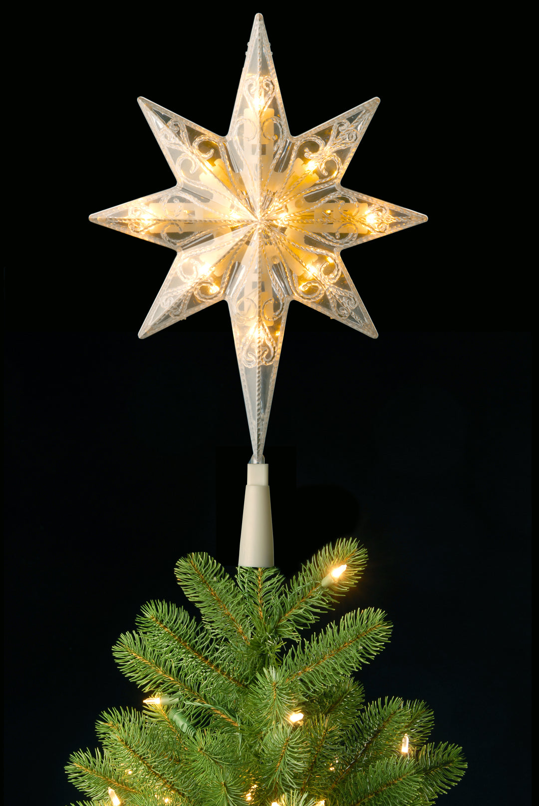 11" Tree Top Star with Battery Operated Warm White LED Lights