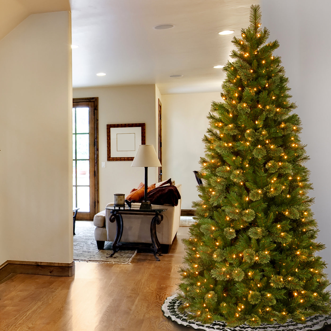 7.5 ft. Pre-Lit Tacoma Pine Slim Tree with Clear Lights - National Tree Company