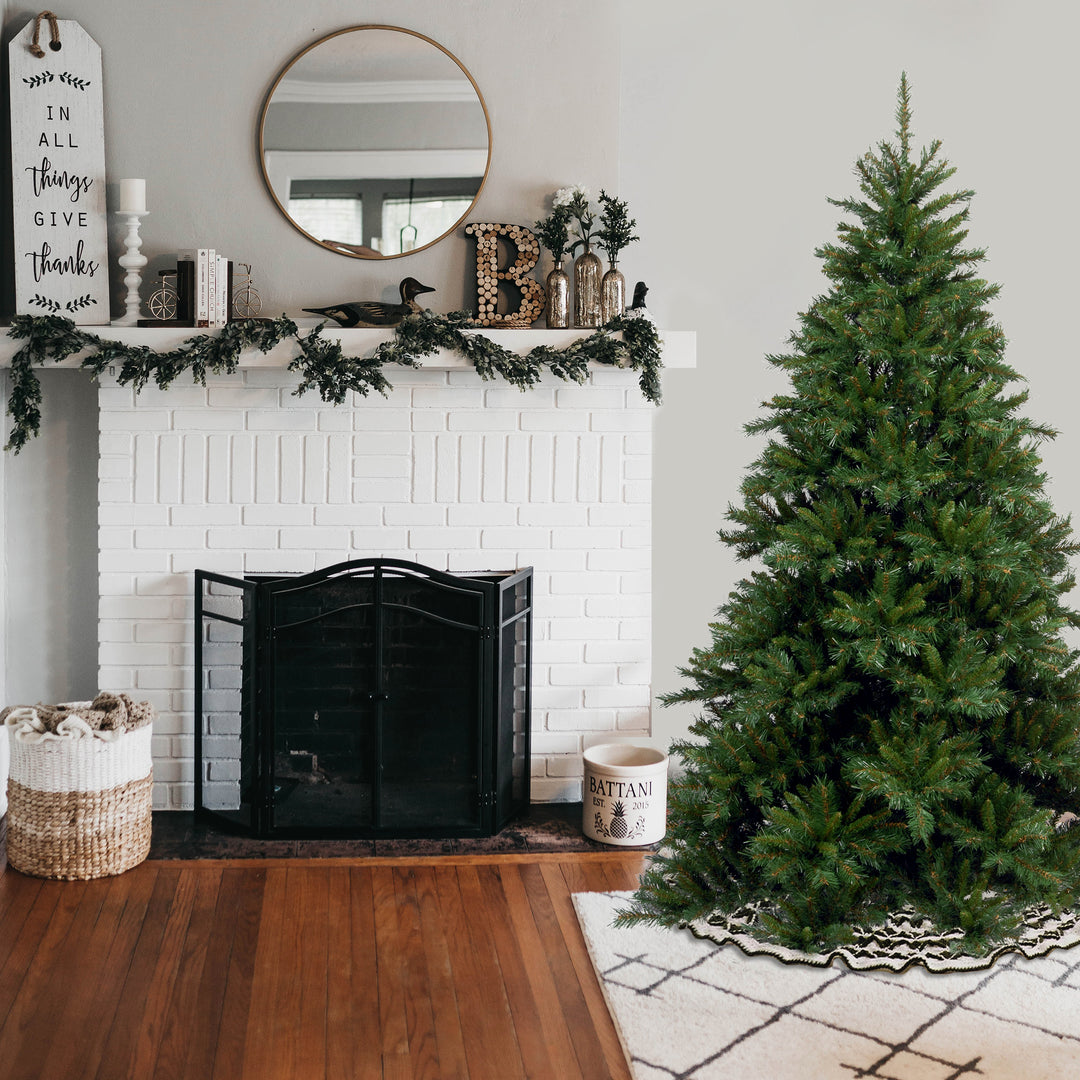 Pre-Lit Artificial Medium Christmas Tree, Green, Tiffany Fir, Includes Stand, 6.5 Feet