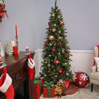 7.5 ft. Tiffany Fir Slim Tree with Clear Lights - National Tree Company