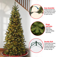 7.5 ft. Tiffany Fir Slim Tree with Clear Lights - National Tree Company