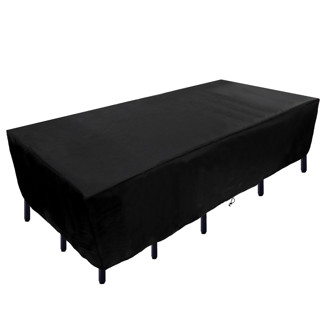 90" Patio Furniture Cover- Waterproof with Rope and Metal Buckles- Color: Black