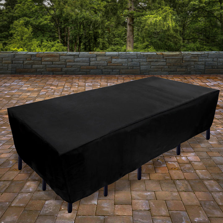 90" Patio Furniture Cover- Waterproof with Rope and Metal Buckles- Color: Black