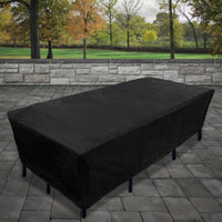 108" Patio Furniture Cover- Waterproof with Rope and Metal Buckles- Color: Black - National Tree Company