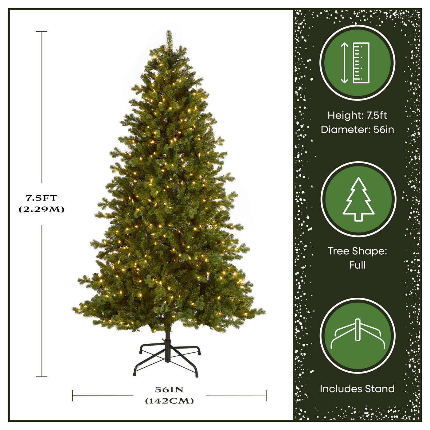 7.5 ft. Pre-Lit Northern Spruce Memory-Shape Tree with PowerConnect Dual Color LED Lights and Music Match - National Tree Company