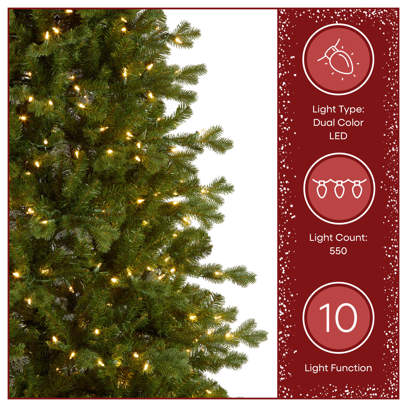 7.5 ft. Pre-Lit Northern Spruce Memory-Shape Tree with PowerConnect Dual Color LED Lights and Music Match - National Tree Company