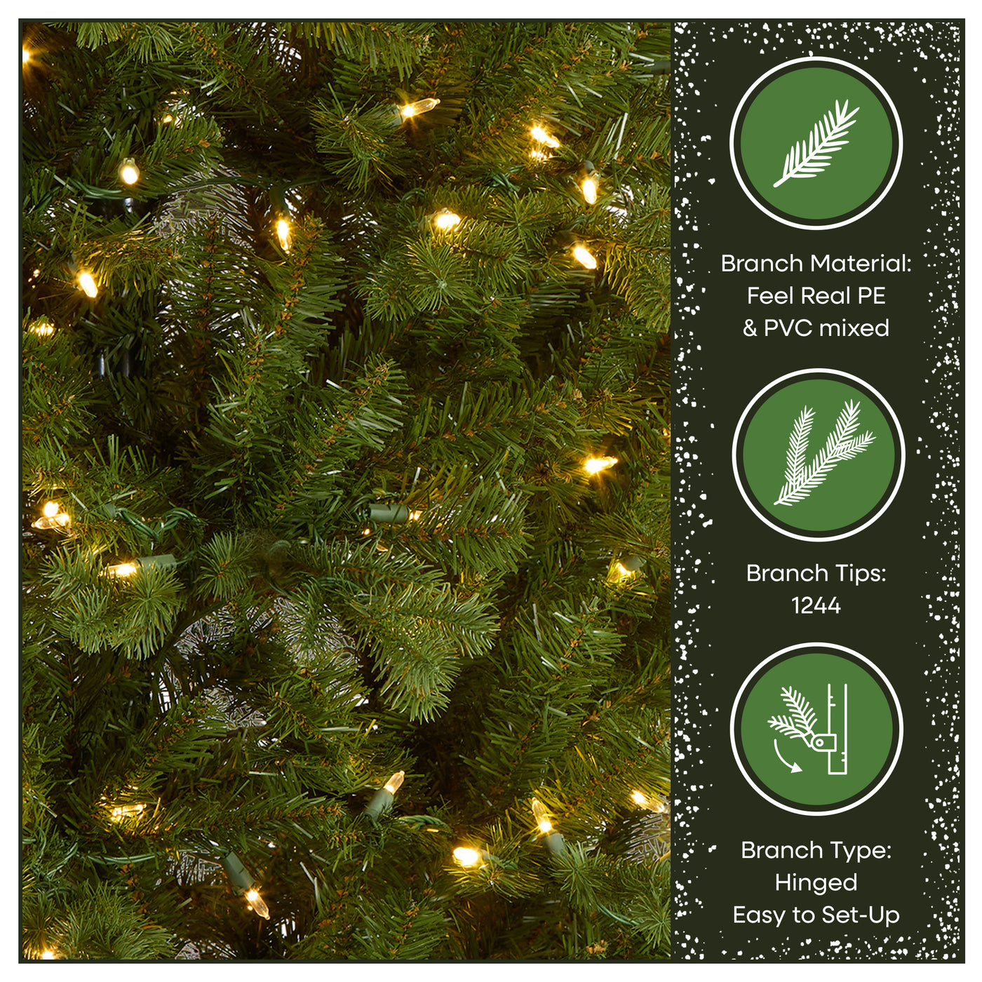 7.5 ft. Pre-Lit Northern Spruce Memory-Shape Tree with PowerConnect Dual Color LED Lights and Music Match - National Tree Company