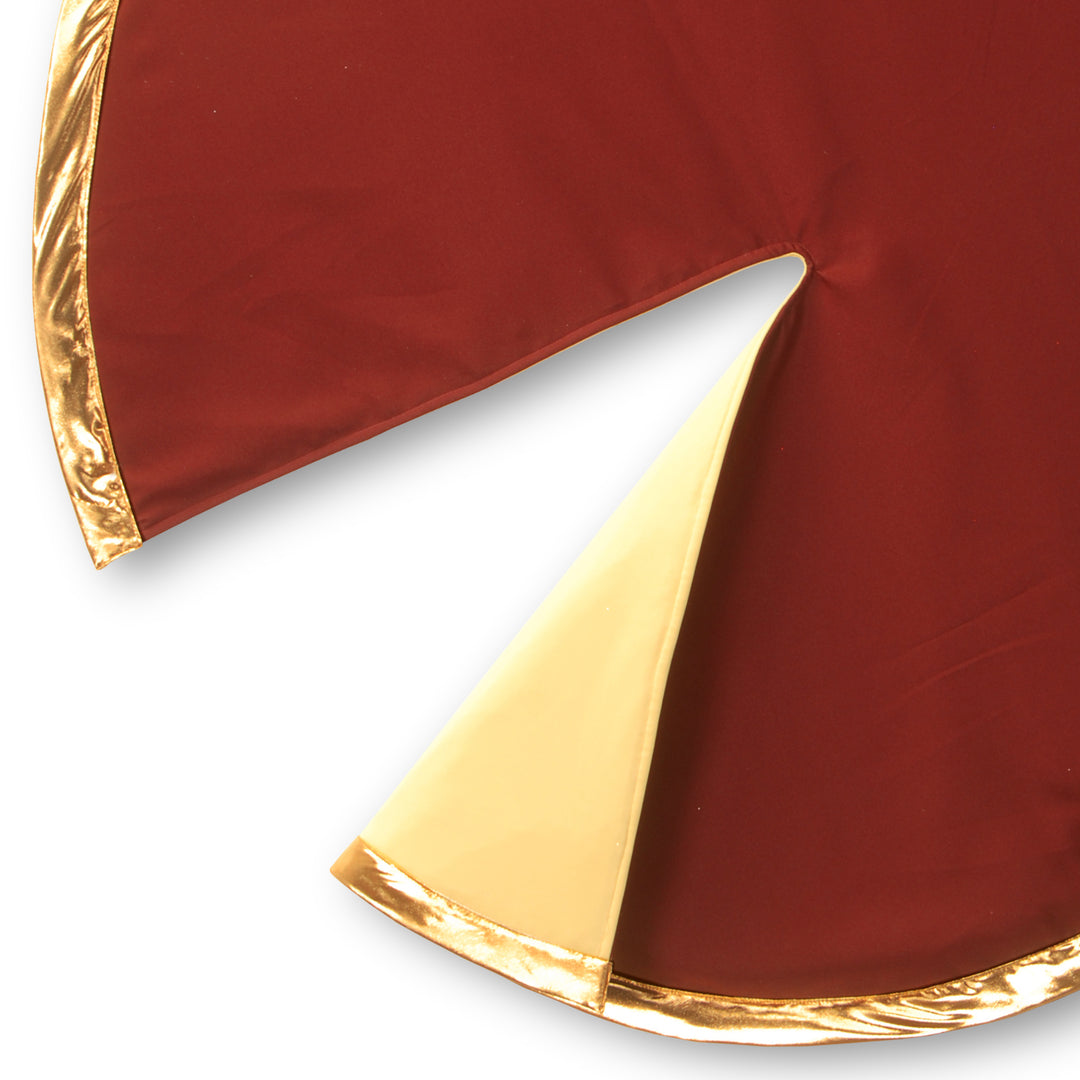 54" Burgundy/Gold Designer Tree Skirt