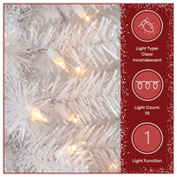 4 ft. Pre-Lit Tinsel Collection White Iridescent Tree with Clear Lights, Plug-In - National Tree Company