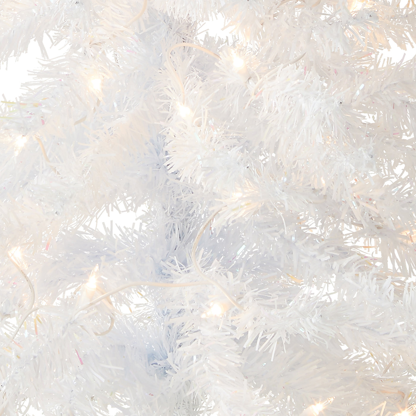 4 ft. Pre-Lit Tinsel Collection White Iridescent Tree with Clear Lights - National Tree Company