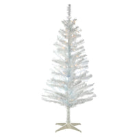 4 ft. Pre-Lit Tinsel Collection White Iridescent Tree with Clear Lights, Plug-In - National Tree Company