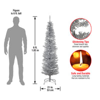 6 ft. Tinsel Collection Silver Tree - National Tree Company