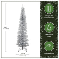 7 ft. Tinsel Collection Silver Tree - National Tree Company