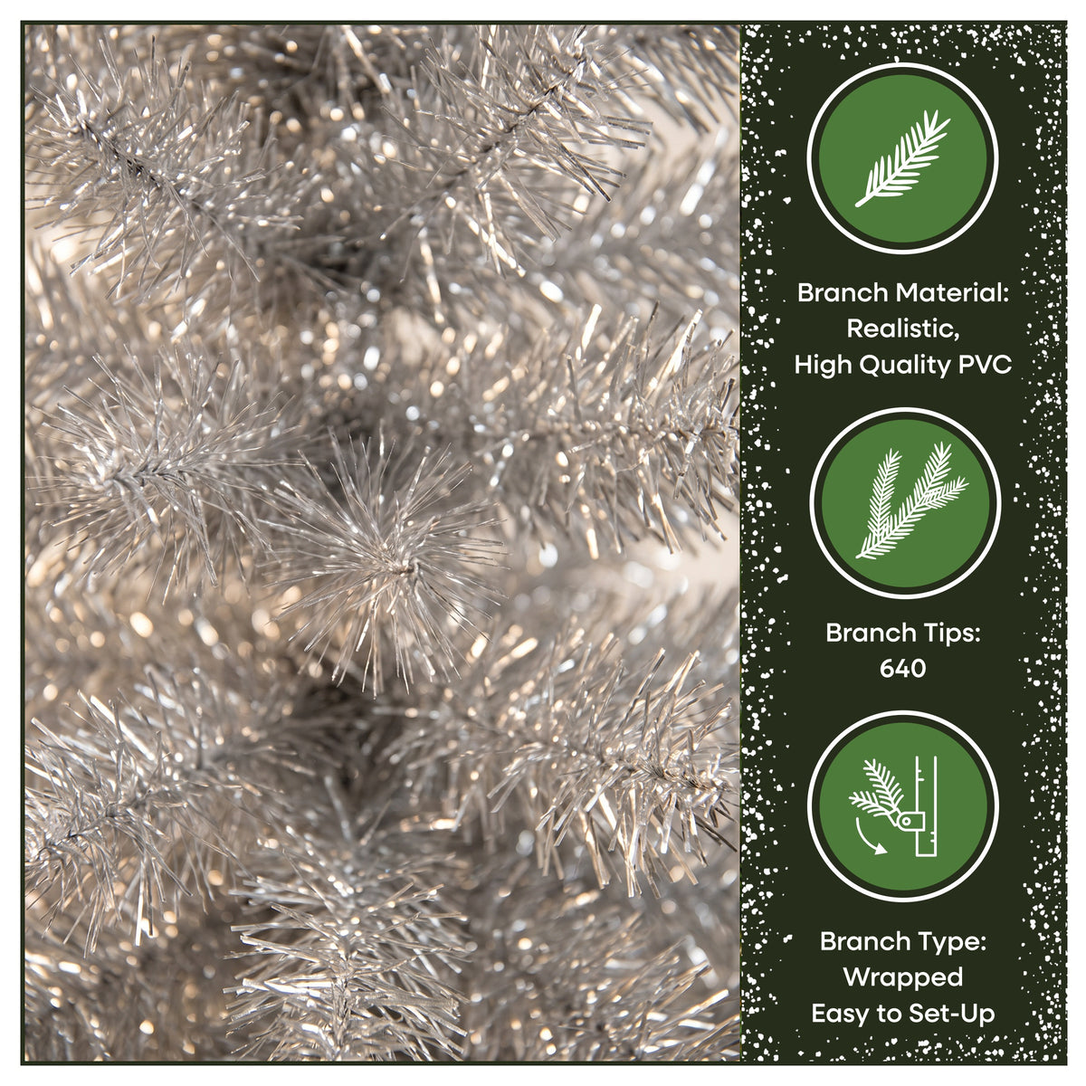 7 ft. Tinsel Collection Silver Tree - National Tree Company