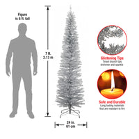 7 ft. Tinsel Collection Silver Tree - National Tree Company