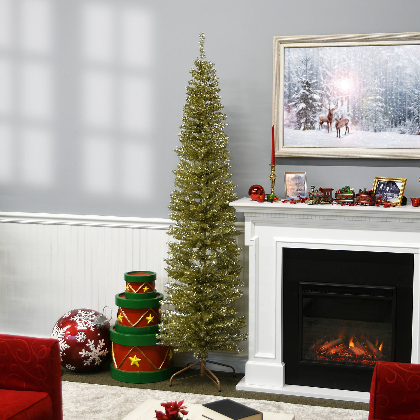 7 ft. Tinsel Collection Champagne Gold Tree - National Tree Company