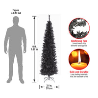 6 ft. Tinsel Collection Black Tree - National Tree Company