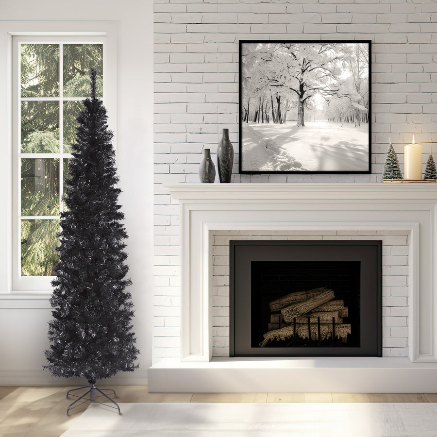 6 ft. Tinsel Collection Black Tree