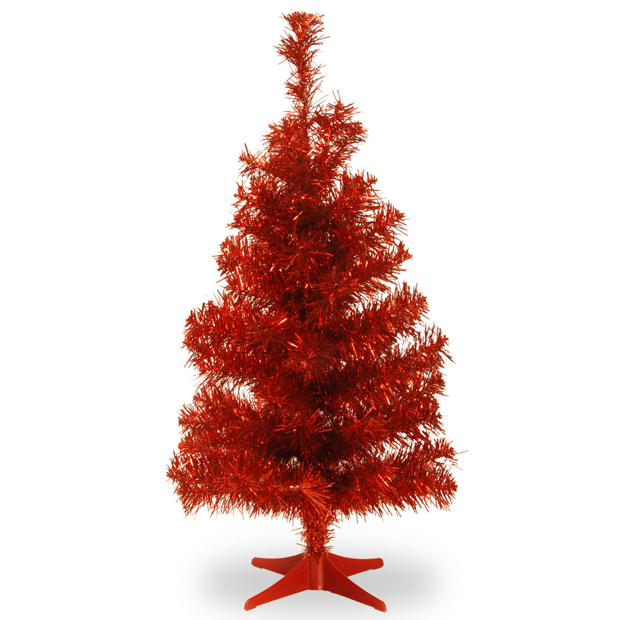 3 ft. Tinsel Collection Red Tree - National Tree Company