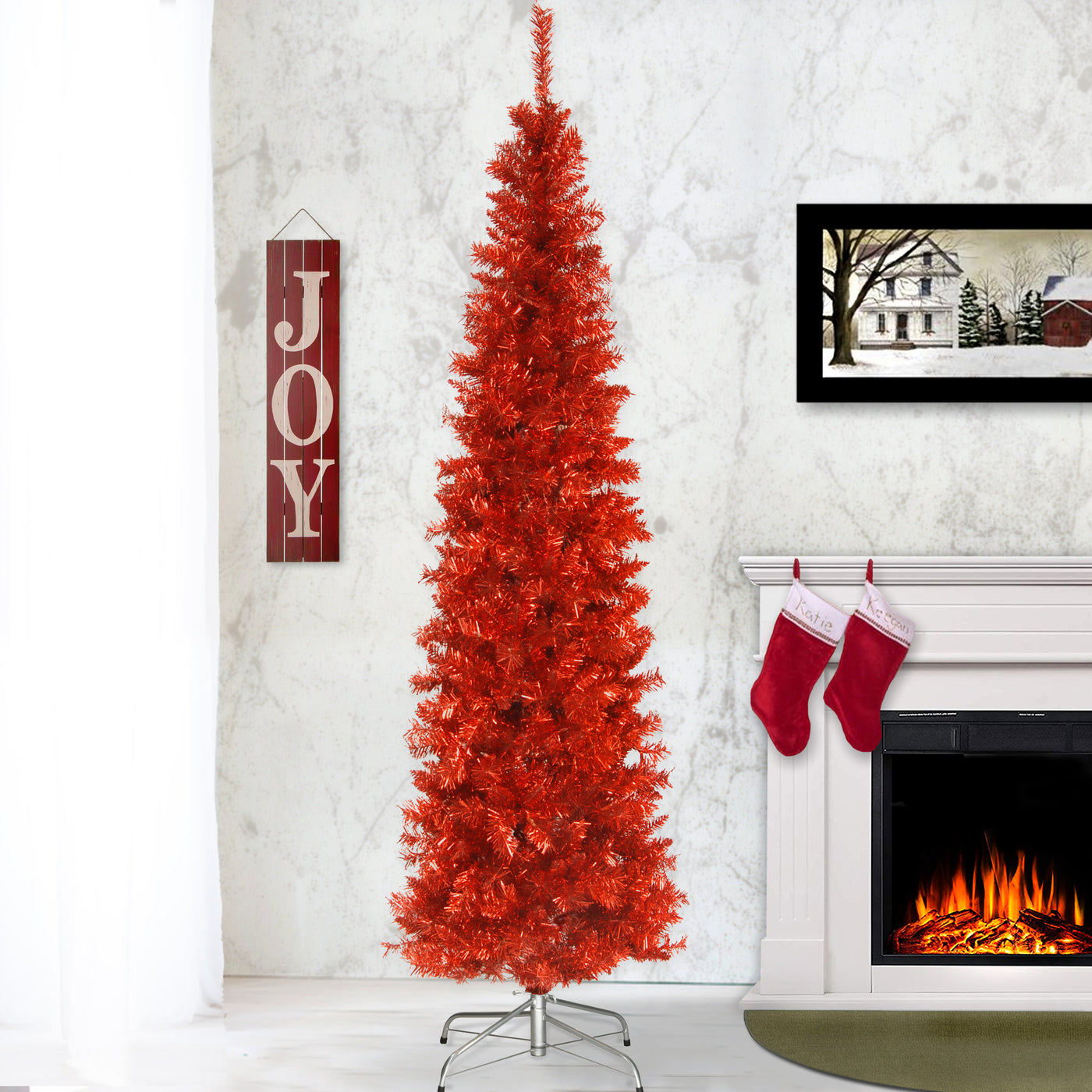 6 ft. Tinsel Collection Red Tree - National Tree Company