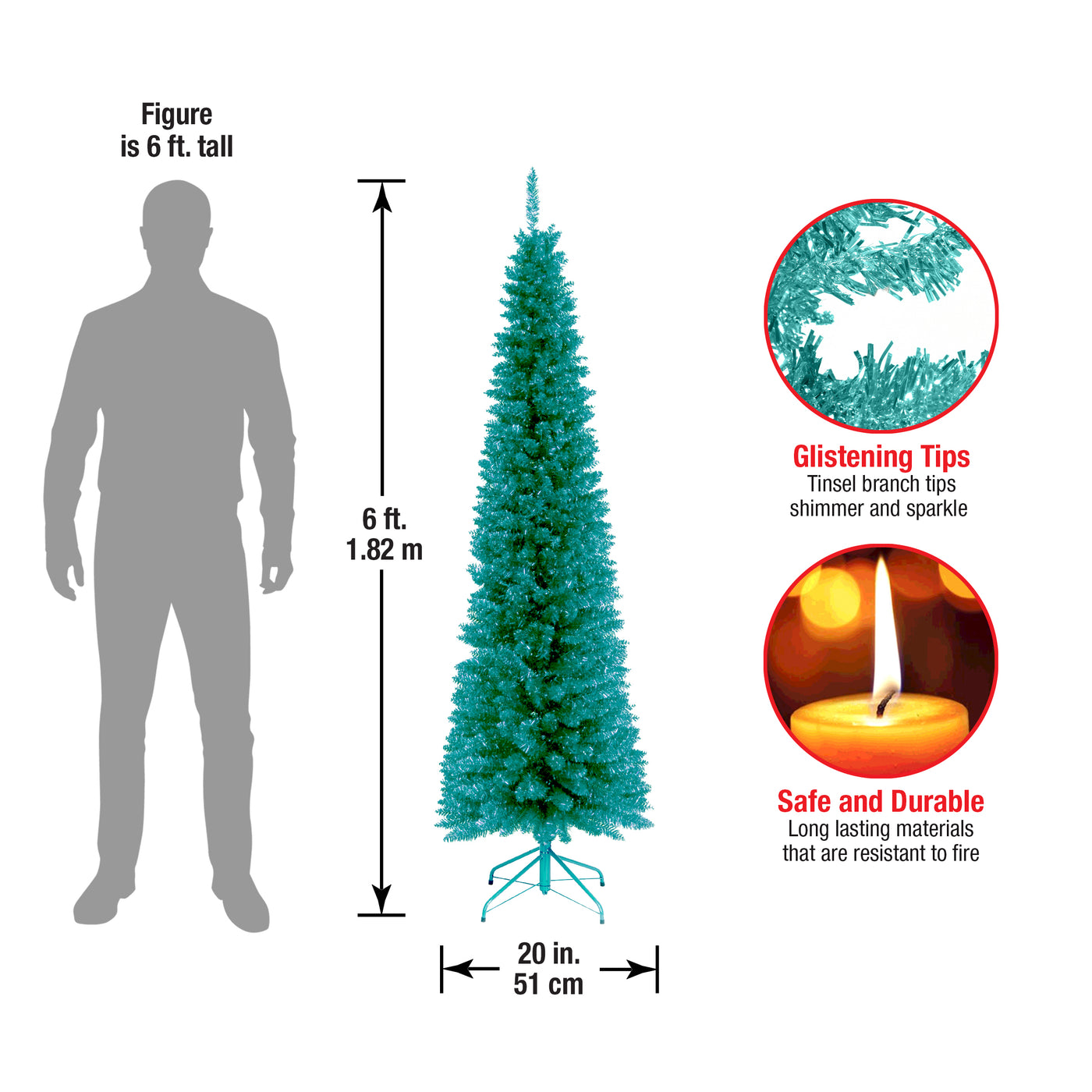 6 ft. Tinsel Collection Turquoise Tree - National Tree Company