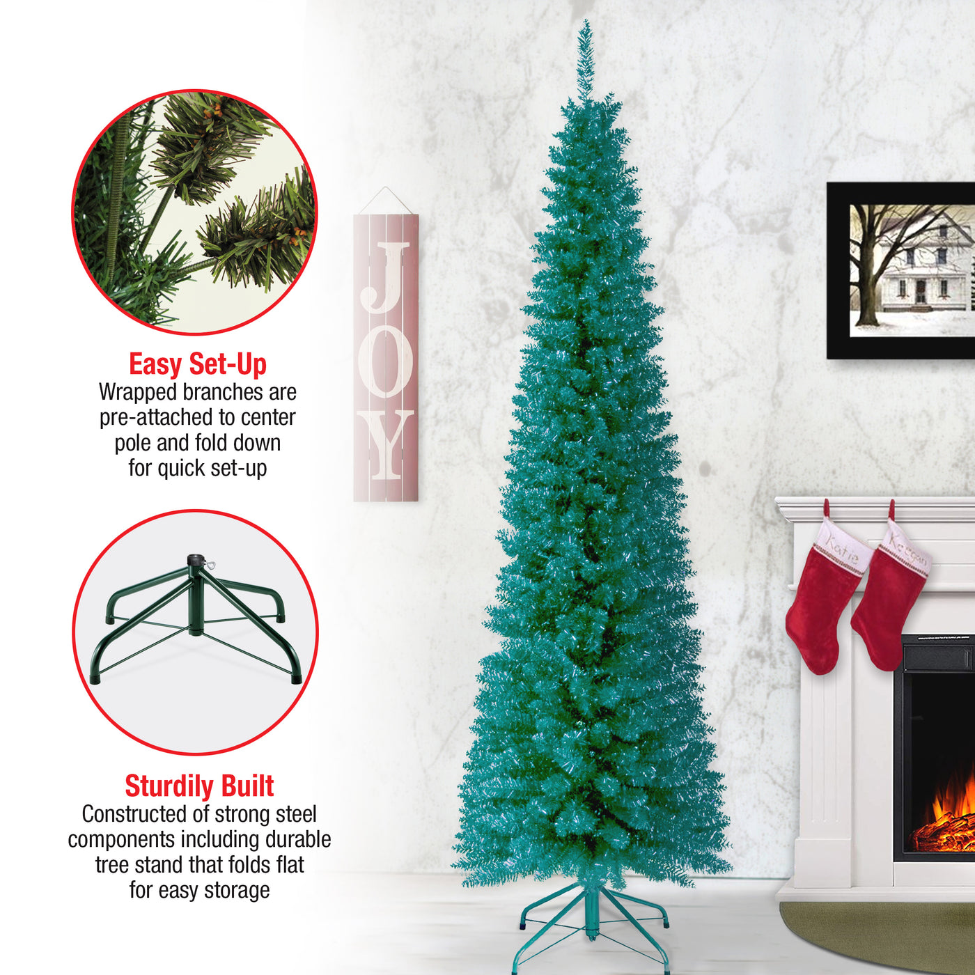 6 ft. Tinsel Collection Turquoise Tree - National Tree Company