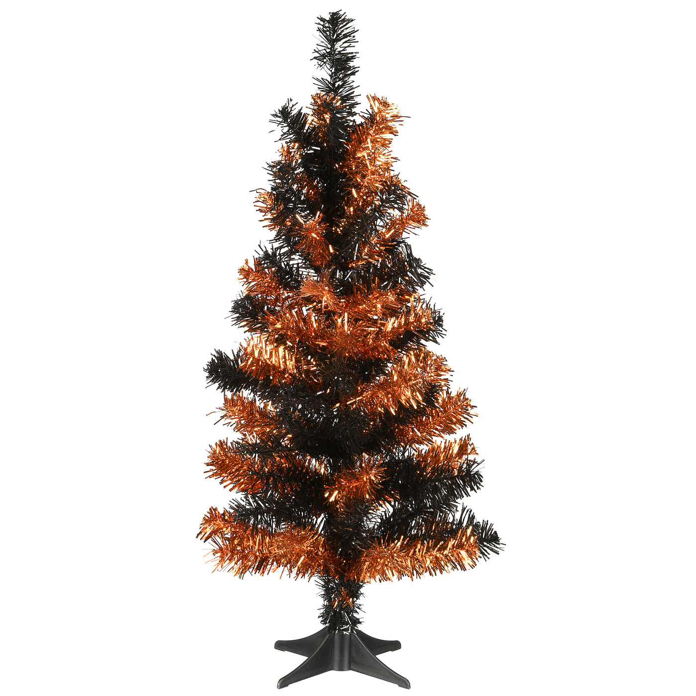 Halloween Black Orange Tinsel Tree 24 in - National Tree Company