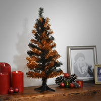 Halloween Black Orange Tinsel Tree 24 in - National Tree Company