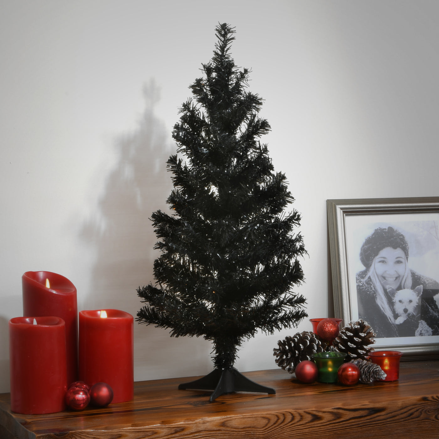 Halloween Tinsel Tree, Black, 24 in - National Tree Company