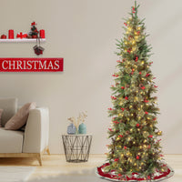 7.5 ft. Pre-Lit Virginia Pine Mixed Slim Tree with Warm White LED Lights - National Tree Company