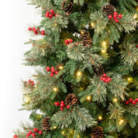 7.5 ft. Pre-Lit Virginia Pine Mixed Slim Tree with Warm White LED Lights - National Tree Company